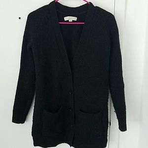 Black Wool Cardigan